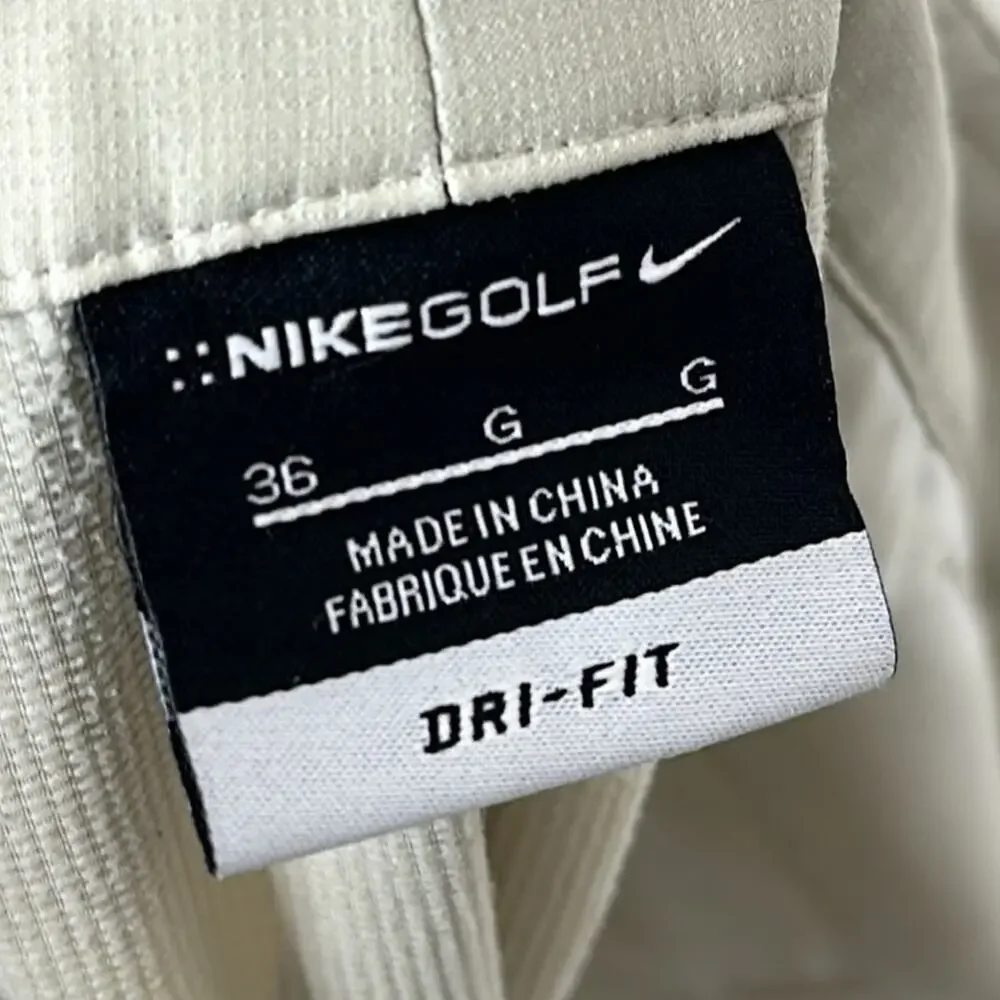 Nike Golf Dri-FIT Shorts Mens 36 Khaki Tan Flat Front Zipped Utility Pockets